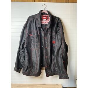 Men's 3XL Ecko Unltd Black Denim Shirt Jacket Chore Workwear Four Pocket